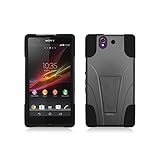 Sony Xperia Z Cases,Gravydeals Black Hot Sale Brand Tough Armor Heavy Duty Rugged Hybrid Two Layer Drop Impact Resistant Complete Protective Case