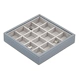 STACKERS CHARM SIZE’ Dusky Blue Criss Cross Charm STACKER Jewelry Box