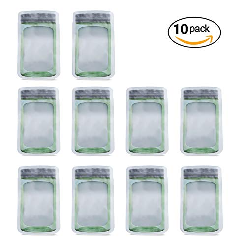 Jar Shape Airtight Seal Bag - Kitchen Organizer Food Storage Reusable and Leakproof Saver Bags - Pack of 10 seal bags (Silver, 5"x7.5") - Thumbnail 6