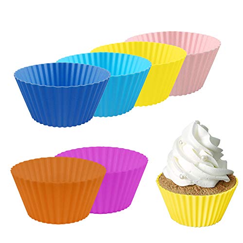 Tvoip Mini Muffin Pan Reusable Silicone Cupcake Molds 2in 24 Pack