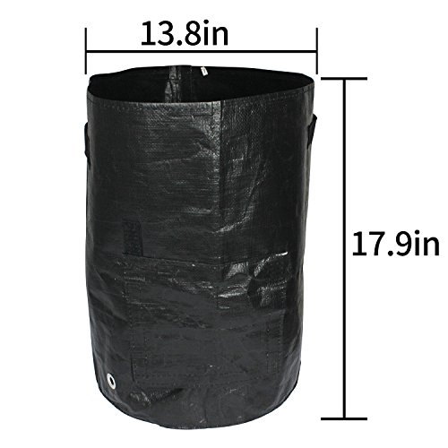 image for HYRIXDIRECT 2 Pack 10 Gallon Black Grow Bags Portable Potato Growing B