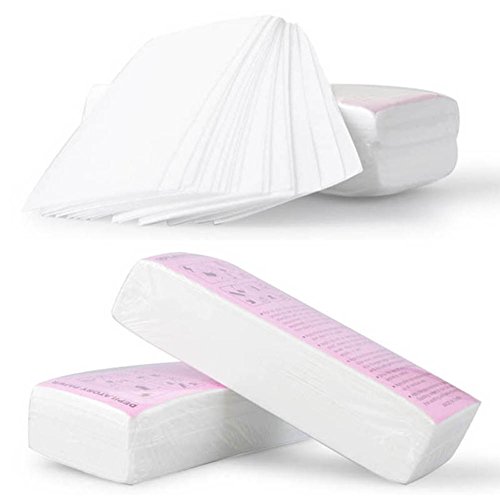 RedDhong 100Pcs Professional Non-woven Depilatory Paper Disposable Hair Removal Wax Strips For Facial & Body Hair Removal