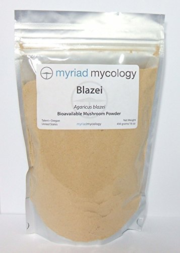 Myriad Mycology Blazei Mushroom Powder 16oz or 1lb, Made in USA / Ji Song Rong