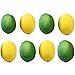 Buytra 8 Pack Artificial Fake Lemons Limes Fruit for Vase Filler Home Kitchen Party Decoration, Yellow and Green, Large (3.9