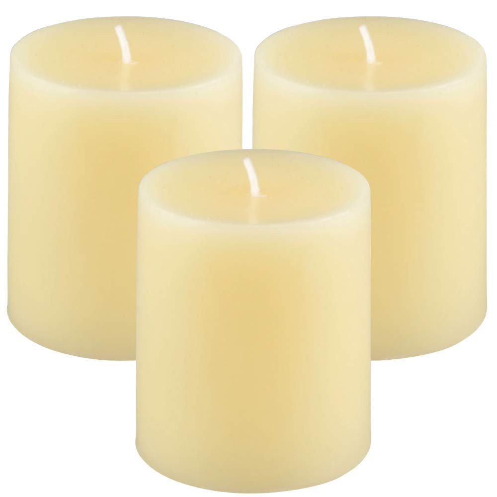 LuminessenceSet of Three Vanilla Scented Pillar Candles, 2.5 in. X 2.8 in.