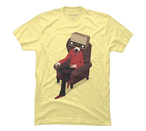 Design By Humans Radiohead Men's 2X-Large Banana Cream Graphic T Shirt