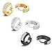 CZ Hoop Earrings,Cubic Zirconia Inlaid Stainless Steel Small Huggie Hoop Earring for Women Men Pack of 3 Pairs