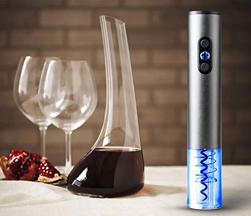 Elabo Electric Wine Opener - Electric Cordless Corkscrew Bottle Opener with Foil Cutter, Vacuum Stopper, Wine Pourer, Charger and 4 AA Rechargeable Batteries - Thumbnail 7