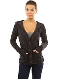 PattyBoutik Women's Wool Blend Hooded Cable Cardigan