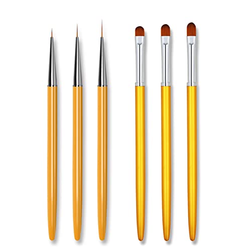 Hanyousheng Nail Art Pen Set, 6pc UV Gel Liner Brush Tool for DIY Nail Designs