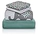 Chital Unisex Twin Bed Sheets | 4 Pc Gender Neutral Kids Bedding Set | Baby Elephant Print | 1 Flat & 1 Fitted Sheet, 2 Pillow Cases | Durable Super-Soft, Double-Brushed Microfiber | 15” Deep
