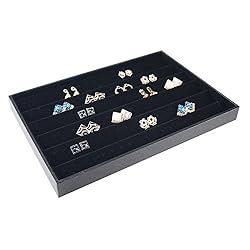 Glitterymall Black Velvet 60 Pairs Stud Earring