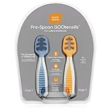 NumNum Pre-Spoon GOOtensils | Baby Spoon Set (First Stage + Second Stage) | BPA Free Silicone Self Feeding Baby + Toddler Utensil | #1 Doctor Recommended Baby Led Weaning Spoon for Kids Ages 6 Months+