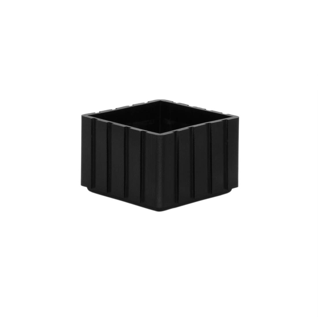 Flyshop Furniture Black Non-Marking Odourless Synthetic Rubber Leg Caps Tips Covers 2" X 2" Square Legs Protectors (50 X 50mm) 2 PCS