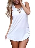 Sipaya Summer Tank Tops for Women Flowy Tops Sleeveless Shirts Camisole White XL