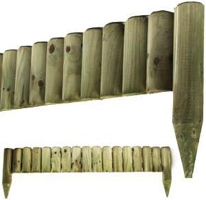 A2Z Home Solutions Pack of 5 Wooden Fix Picket Log Border Fence Perfect For Lawn Edgings, Planters or Garden Sectioning- 1m