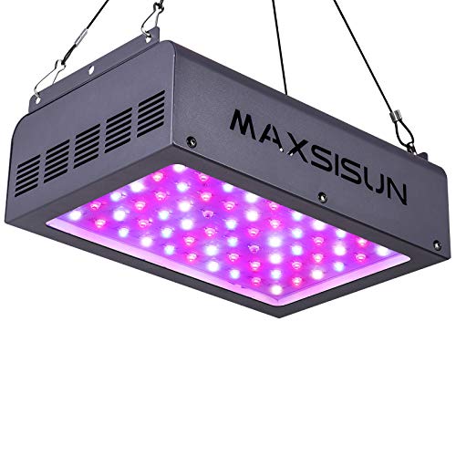 MAXSISUN 600W LED Grow Light, Full Spectrum LED Grow Lights for Indoor Plants Veg and Flowering, Hydroponic Growing System Plant Growing Lamps to Cover a 2x2ft Flower Area (60pcs 10W LEDs)