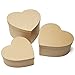 Factory Direct Craft Handcrafted Paper Mache Heart Shaped Box Set - 3 Premade Papier Mache Cardboard Nested Heart Boxes (1 of Each Size Box) - Ready to Paint and Decorate Craft Project