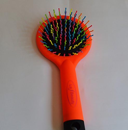 La Beauty Detangling Hair Brush with Mirror-All Hair Types (Long, Short, Fine, Thick, Wet, Dry, Natural, Curly) Full Size (Adults, Kids) Man, Woman (orange)