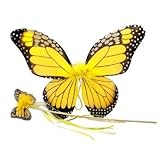 Yellow Monarch Butterfly Wing & Wand Set