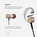 in-Ear Metal Wired Headphones with Volume Control，Gold Metal Magnetic Headset with Mic Heave Bass Stereo Noise Isolating Wired Earphones for Samgung iPhone with 3.5MM Jack (Gold) Potronic