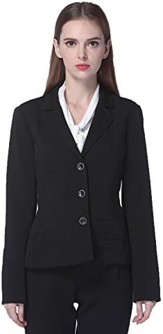 MAXdesign Women's Full Sleeves Office Lady Black Solid Blazers