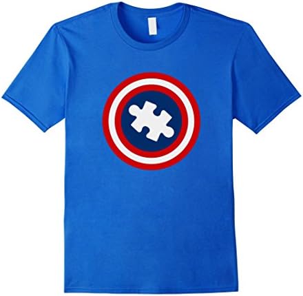 Men's Superhero Capitan Shirt Autism Awareness T-Shirt Gift 2XL Royal Blue