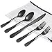 Matte Black Silverware Set - HEAVY DUTY 45 Pieces Stainless Steel Flatware Utensils Cutlery Tableware Steak Knife Fork and Spoon Serve for 8