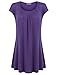 Jazzco Womens Scoop Shirring Neckline Short Sleeve Tunic Tops