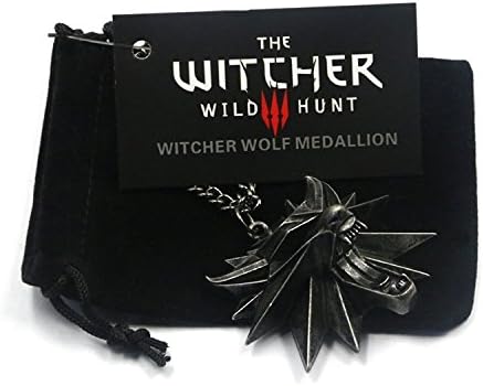 Oaonnea The Witcher 3 Hunt Medallion Necklace Wolf Necklaces for Men (Witcher Medallion)