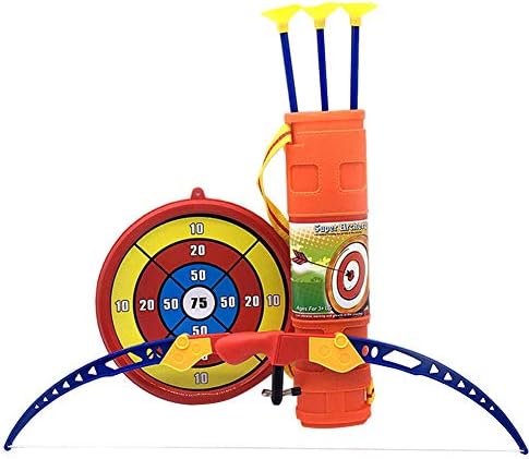 Todaytop Large 54cm Soft Suction Cup Shooting Set Kids Bow and Arrow Toy Basic Archery Set Outdoor Hunting Game with 3 Suction Cup Arrows, Target and Quiver