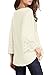 OMZIN Women's 3/4 Sleeve Solid Tunic Shirt Ruffle Lace Trim Casual Tops