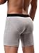IKINGSKY Mens's Cotton Pouch Trunks Sexy Bulge Long Leg Boxer Underwear (X-Large, Gray)