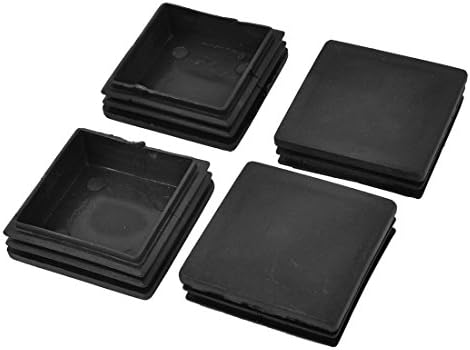 Ligiloi 12pcs 40X40mm 1 1/2 Inch X 1 1/2 Inch Chairs Tips Glides Metal Plastic Protectors Plastic Tubing Blanking Insert Square Tube End Caps 4cm