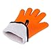 YOHEER Silicone Oven Mitts, Extra-Long Quilted Cotton Lining,Heat Resistant Kitchen Potholder Gloves for Oven,Outdoor BBQ Grill,Fireplace Camping,Kitchen and so on.- 1 Pair (Orange)