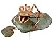 Modern Artisans American Made Copper Frog on Lily Pad Outdoor Sculpture & Garden Stake