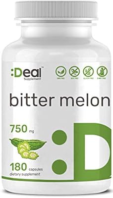 Deal Supplement Bitter Melon 750mg, 180 Capsules, Balanced Blood Sugar Level Support, Non-GMO, Made in USA
