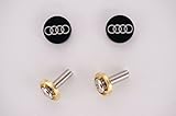 Audi Laser Engraved Black Screw Cap Cover for License Plate Frame