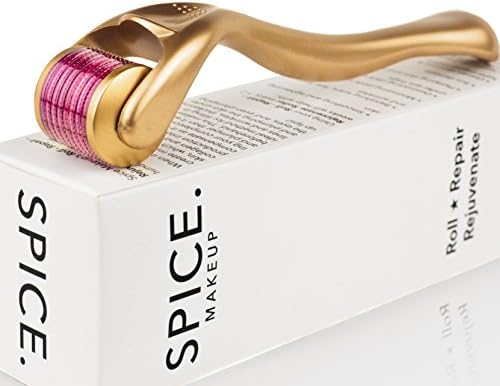 Derma Roller by Spice Makeup - Ultra Premium Quality Cosmetic Microneedling for Face - 540 Titanium Micro Needle Dermaroller at 0.25mm