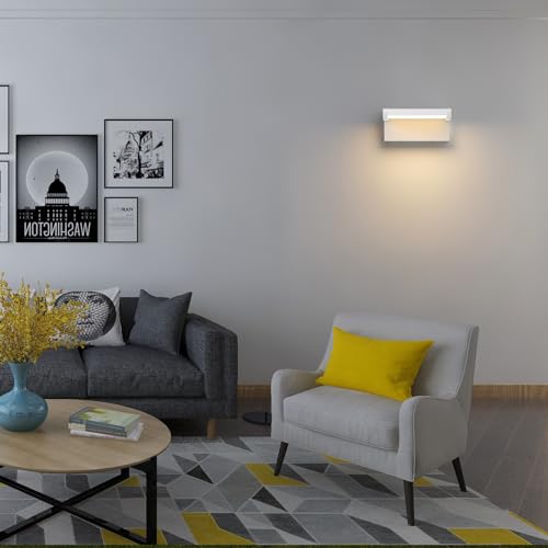 Klighten 24 W LED Wall Lamps Outdoor Indoor IP65, Outdoor Lamps Adjustable Modern Aluminium Wall Light for Hallway Entrance Gardens, Warm White 2700K-3000K, White