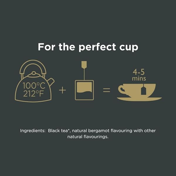 TAYLORS OF HARROGATE EARL GREY, BLACK TEA, INDIVIDUALLY WRAPPED BAGS, 100 COUNT (PACK OF 1), FRAGRANT, DELICATE & LIGHT, CAFFEINATED, ENJOY HOT OR ICED, 100 TEABAGS