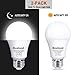 Boxlood Dusk to Dawn LED Light Bulbs, Built in Light Sensor, Plug and Play, 9W 6000K Cool White, 60W Halogen Equivalent, A19 E26 Base, AC120V, Auto On/Off Indoor Outdoor Lighting Bulb (2 Pack)