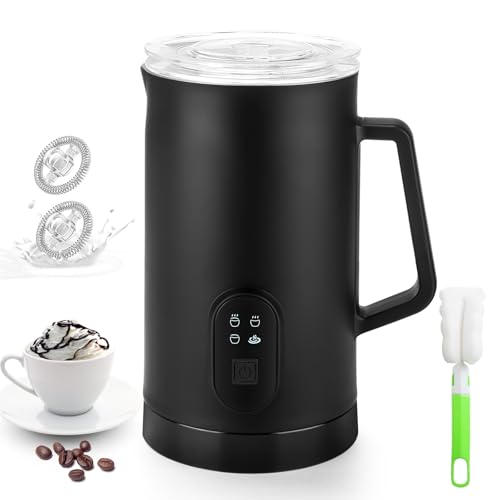 Espumador de Leche, Vaporizador de Leche Automática,4 en 1 Fabricante de Espuma de Leche, Espumador de Leche y Calentador Eléctrico para Leche Caliente,Café con Leche,Capuchino,Chocolate Caliente