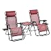 AmazonBasics Zero Gravity Chair with Side Table, Set of 2, Red primary