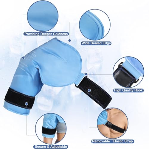 KOWVOWZ Shoulder Ice Pack Rotator Cuff Cold Therapy, Reusable Gel Ice Wrap for Shoulder Injuries & Pain Relief, Bursitis, Tendonitis, Swelling, Recovery for Man and Women