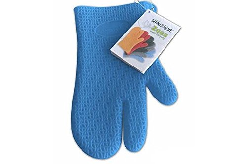 Silikomart | Silicone Glove ZEUS, 285 x 168 mm, Kitchen Mitt to Protect Hands, Light Blue Colour, Made in Italy