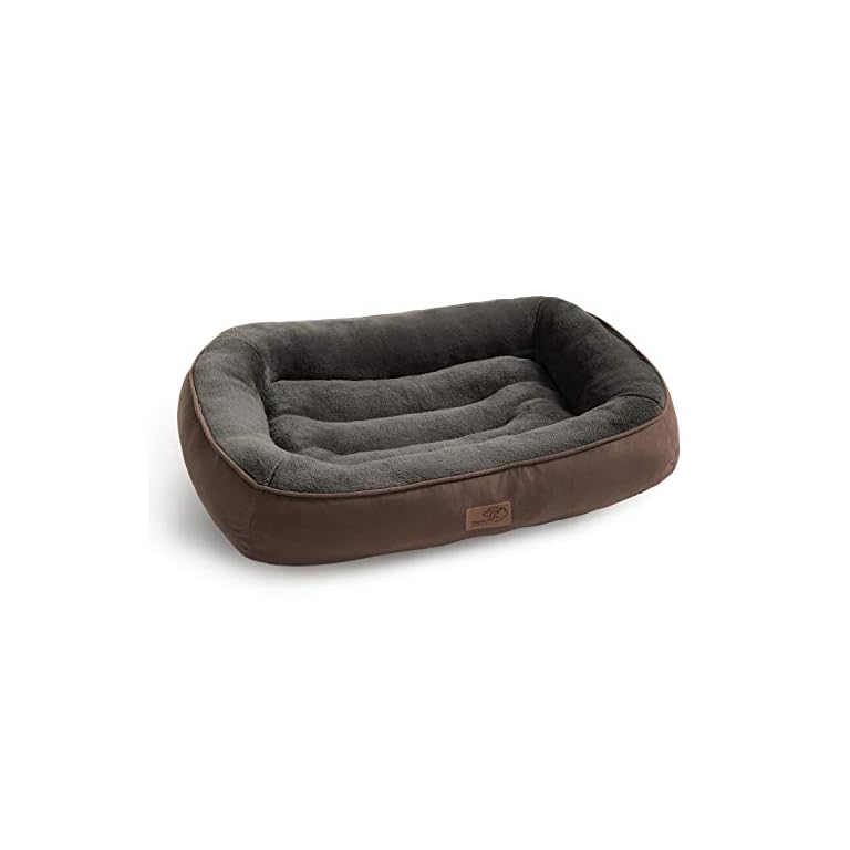 Bedsure Plush Dog Bed Extra Large Machine Washable Pet Bolster Bed for