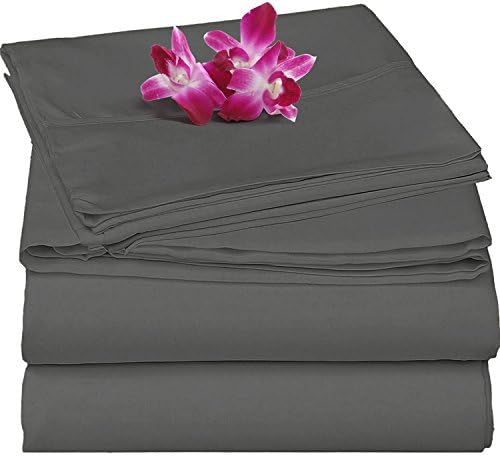 1800 Bedding Brushed Microfiber -Super Silky &amp; Soft Luxury Reversible Bed Sheet Set -Hypoallergenic,Wrinkle Free, Stain Resistance -4 Piece Sheets set with 16" Deep Pocket -FULL (GRAY) by Steffani