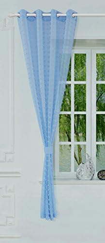 Ifblue Store Window Treatments Flyling Grommets Sheer Curtain (52"X63", Blue)