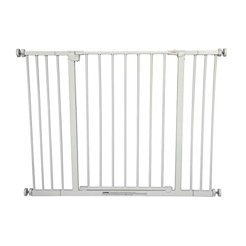 Safety Pet Baby Gate,Easy Walk Indoor Thru Gate Metal Expandable Baby Pet Safety Gate for Stairs,Doorways with 4" & 6" Extension,Fits Spaces Between 30" to 42" Wide 30" High (42" Wide, Manual-Close)